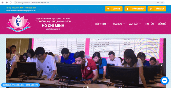 Thí sinh truy cập Hội thi qua website