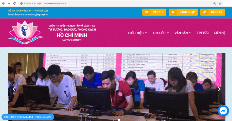Thí sinh truy cập Hội thi qua website