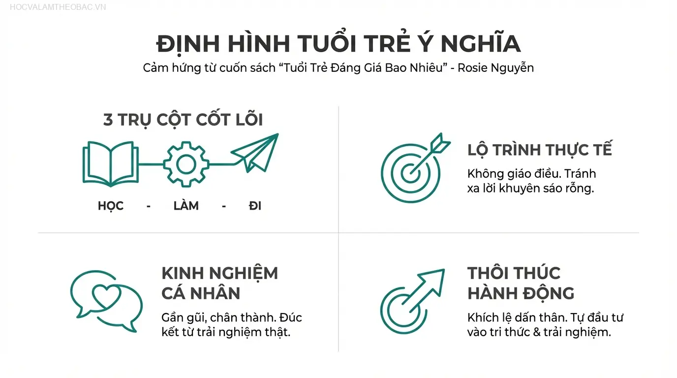 Bìa sách “Tuổi Trẻ Đáng Giá Bao Nhiêu” – nguồn cảm hứng cho nhiều thế hệ bạn trẻ Việt Nam.