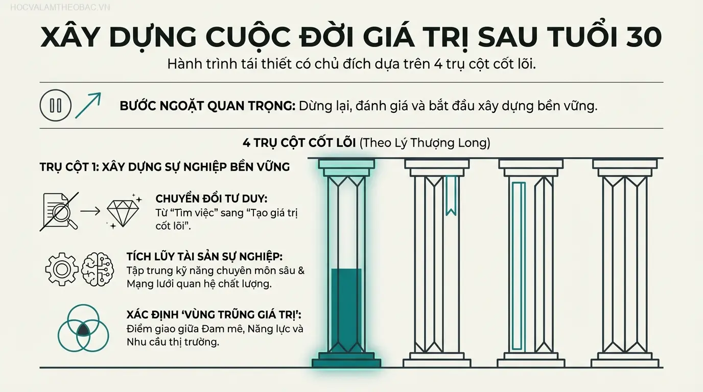 Bốn trụ cột cốt lõi tạo nên nền móng vững chắc cho cuộc sống sau tuổi 30, theo chiến lược của Lý Thượng Long.