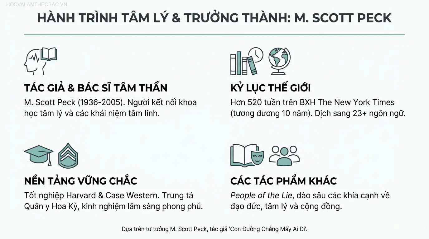 Chân dung M. Scott Peck (1936-2005), bác sĩ tâm thần và tác giả người Mỹ.