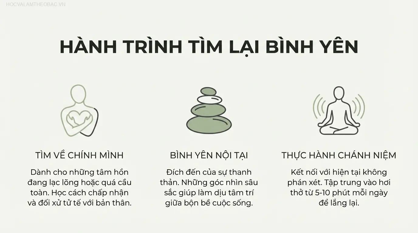 Cuốn sách là người bạn đồng hành lý tưởng cho những ai đang cần một khoảng lặng để suy ngẫm và chữa lành tâm hồn.