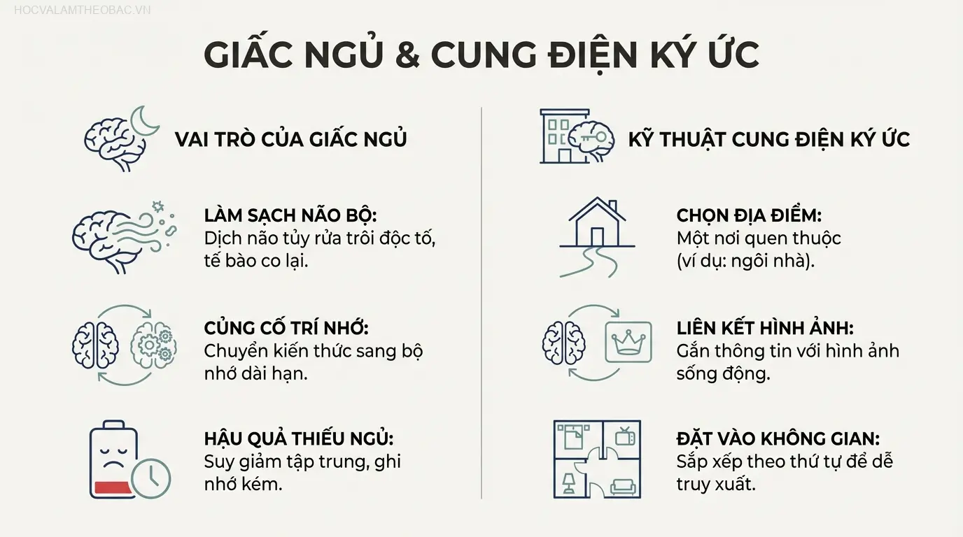 Giấc ngủ không chỉ giúp nghỉ ngơi mà còn là quá trình chủ động củng cố kiến thức và làm sạch não bộ.