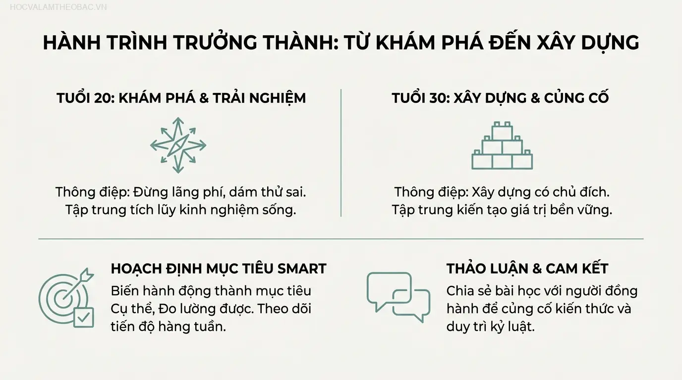 Hai cuốn sách của Lý Thượng Long nhắm đến hai giai đoạn khác nhau: “Tuổi Trẻ” cho khám phá, “30 Tuổi” cho xây dựng.