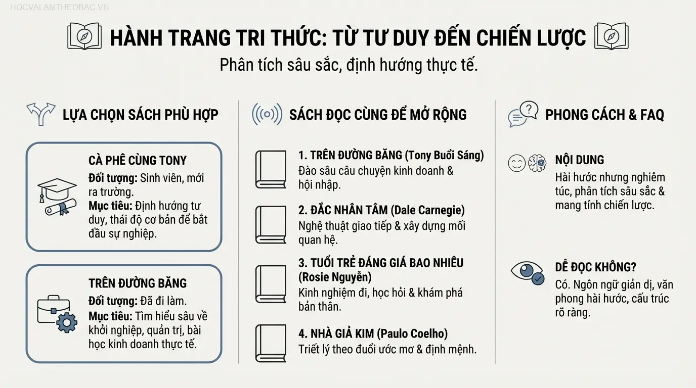Những cuốn sách phát triển bản thân nên đọc cùng “Cà Phê Cùng Tony” để mở rộng kiến thức và góc nhìn.