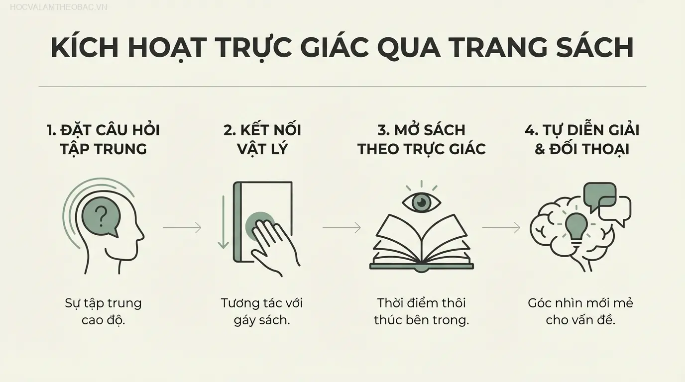 Quy trình sử dụng sách rất đơn giản, tập trung vào việc kết nối câu hỏi của người dùng với một câu trả lời ngẫu nhiên để khơi gợi trực giác.
