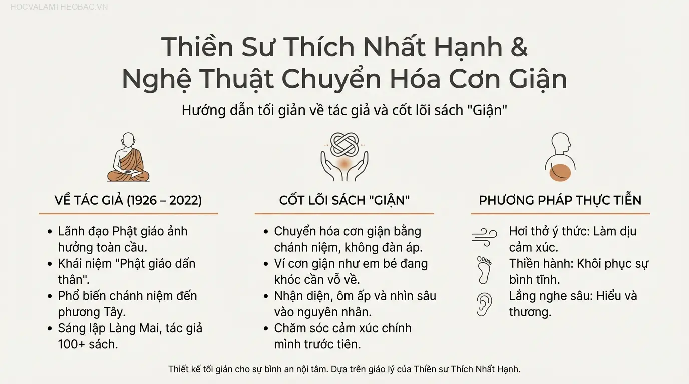 Thiền sư Thích Nhất Hạnh (1926 – 2022), người đã mang pháp môn chánh niệm đến với độc giả toàn cầu qua những tác phẩm giản dị và sâu sắc.